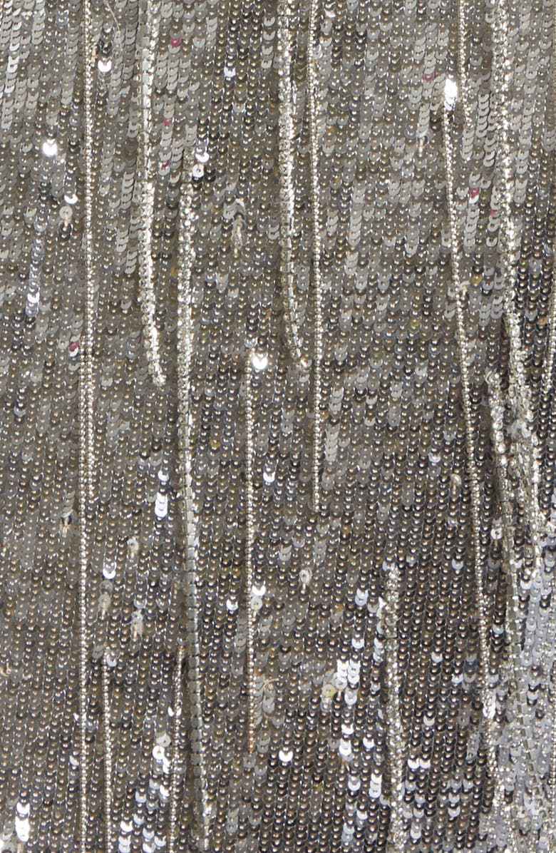 Ramy Brook Lyanna Sequin Fringe Slipdress, Alternate, color, Platinum Sequin Fringe