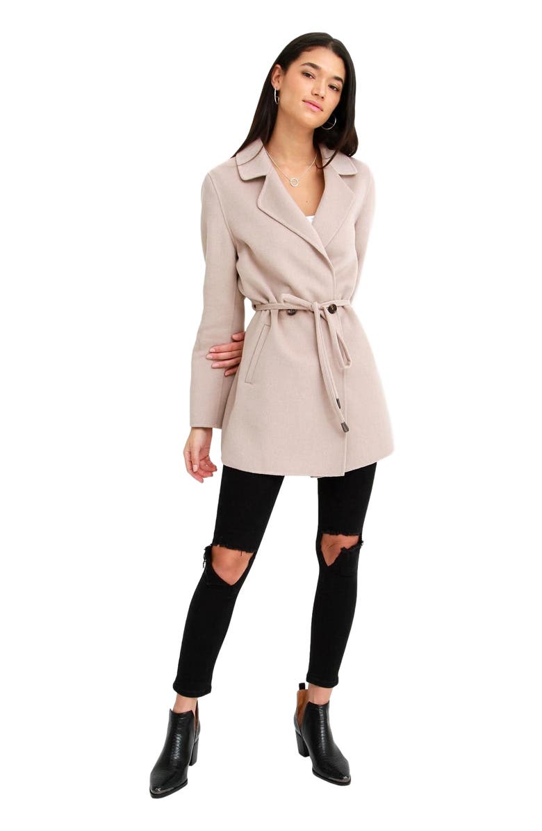 Belle & Bloom Electric Feel Drawstring Coat, Main, color, Sand