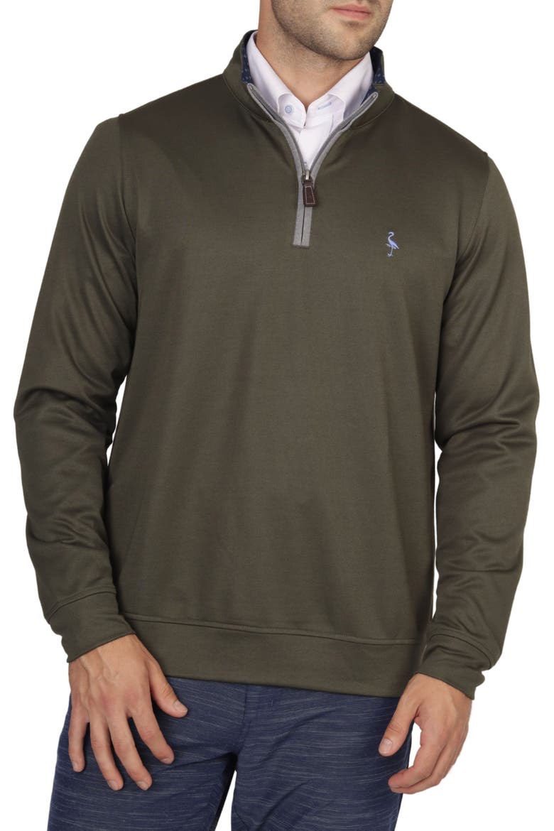 Solid & Mélange Modal Blend Quarter Zip Pullover, Main, color, OLIVE