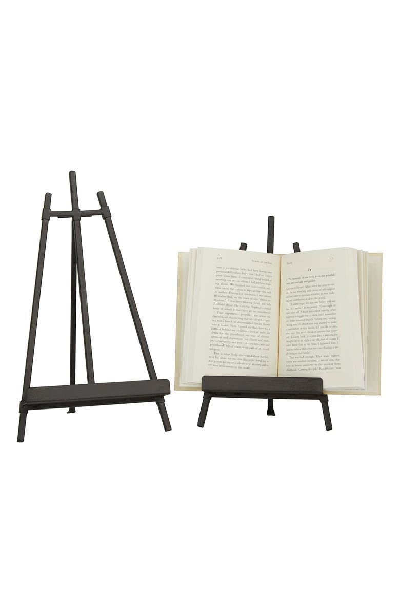SONOMA SAGE HOME Black Metal Traditional Easel with Foldable Stand - Set of 2, Main, color, Black