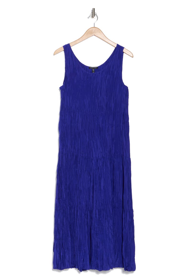 Sleeveless Tiered Silk Maxi Dress, Alternate, color, BLUE VIOLET