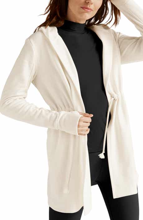 Beyond Yoga On the Go Open Front Hooded Jacket