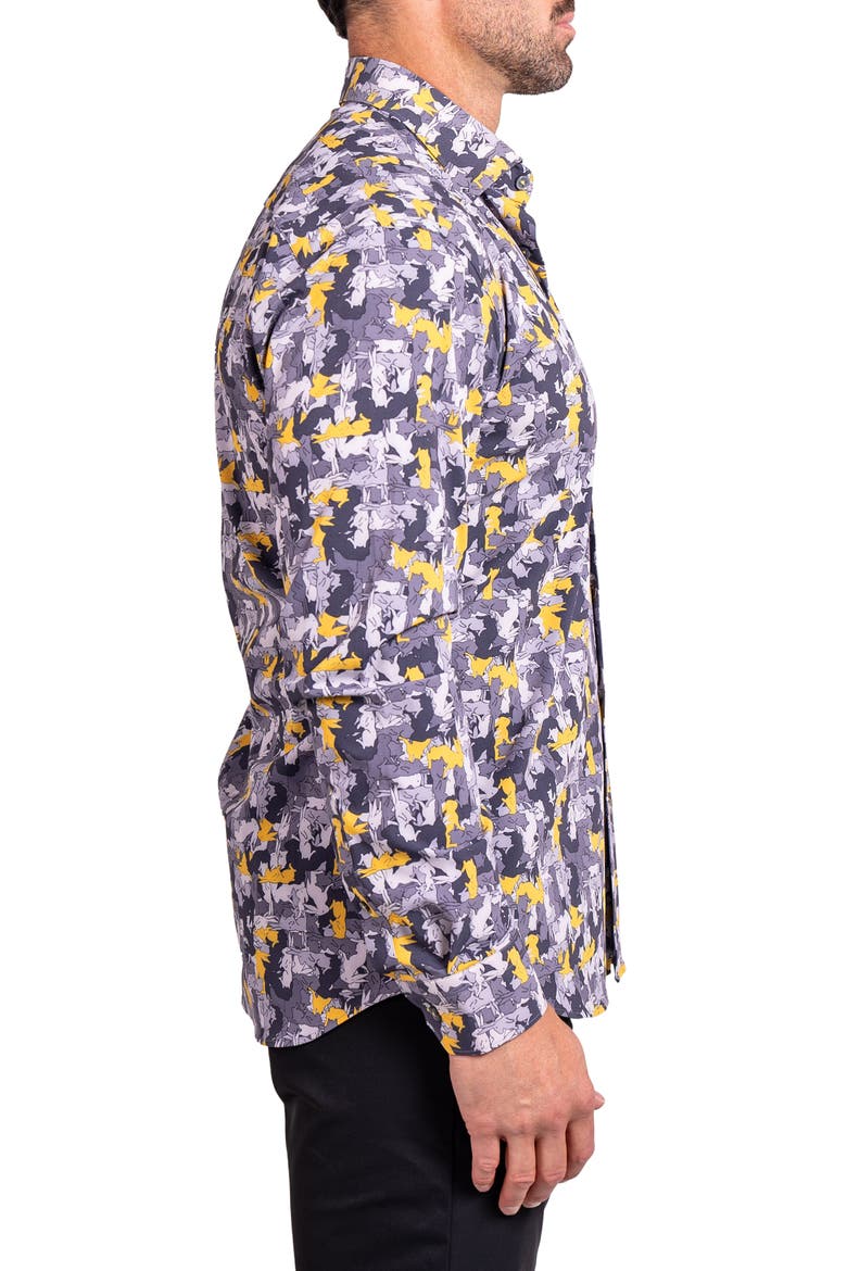 Fibonacci Ascension Contemporary Fit Button-Up Shirt, Alternate, color, GREY