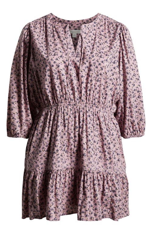 TREASURE & BOND TREASURE & BOND FLORAL PRINT RUFFLE HEM MINIDRESS