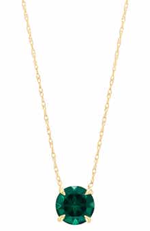 Frankie & Zoe Created Emerald Solitaire Pendant Necklace