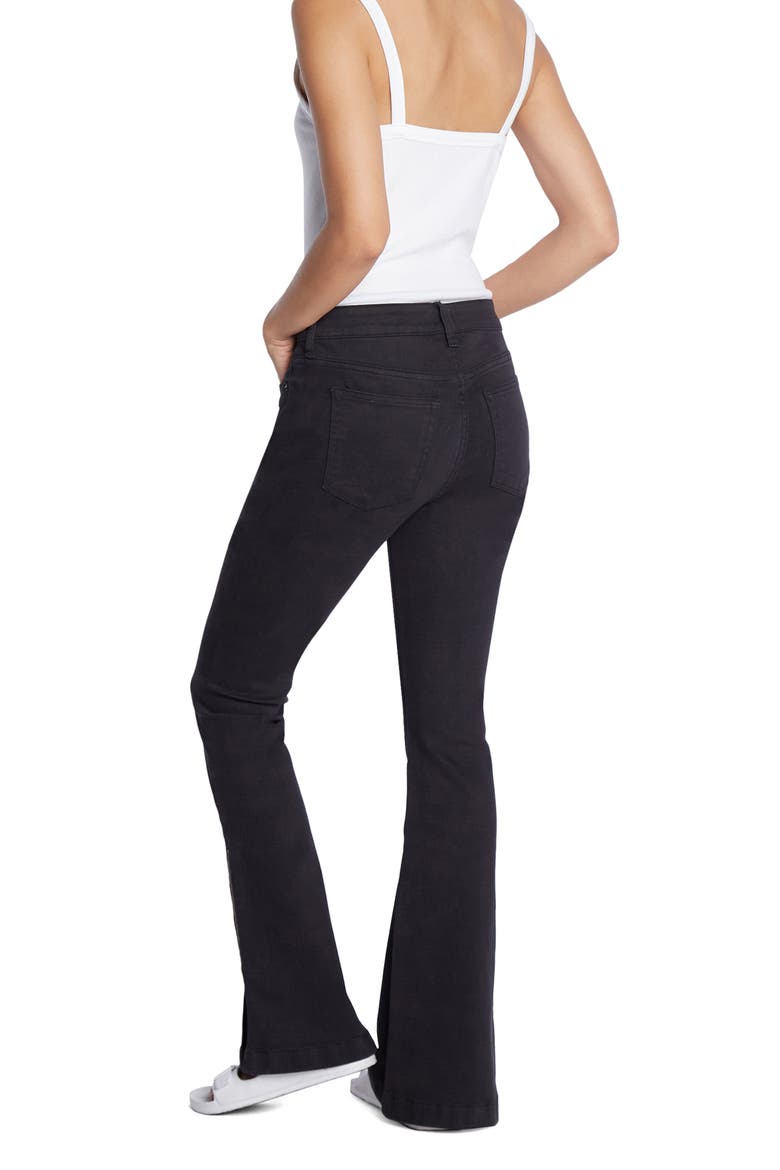 Zip Hem Classic Flare Leg Jeans, Alternate, color, VINTAGE BLACK