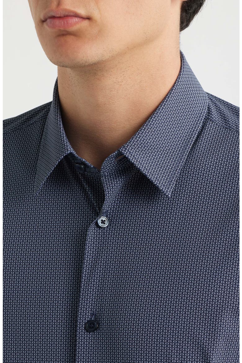 Roan Kent Slim Fit Performance Button-Up Shirt, Alternate, color, DARK BLUE