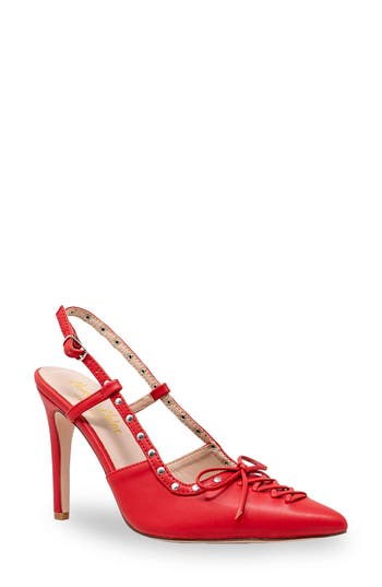 CHASE & CHLOE CHASE AND CHLOE AMALIA STUD SLINGBACK POINTED TOE PUMP 