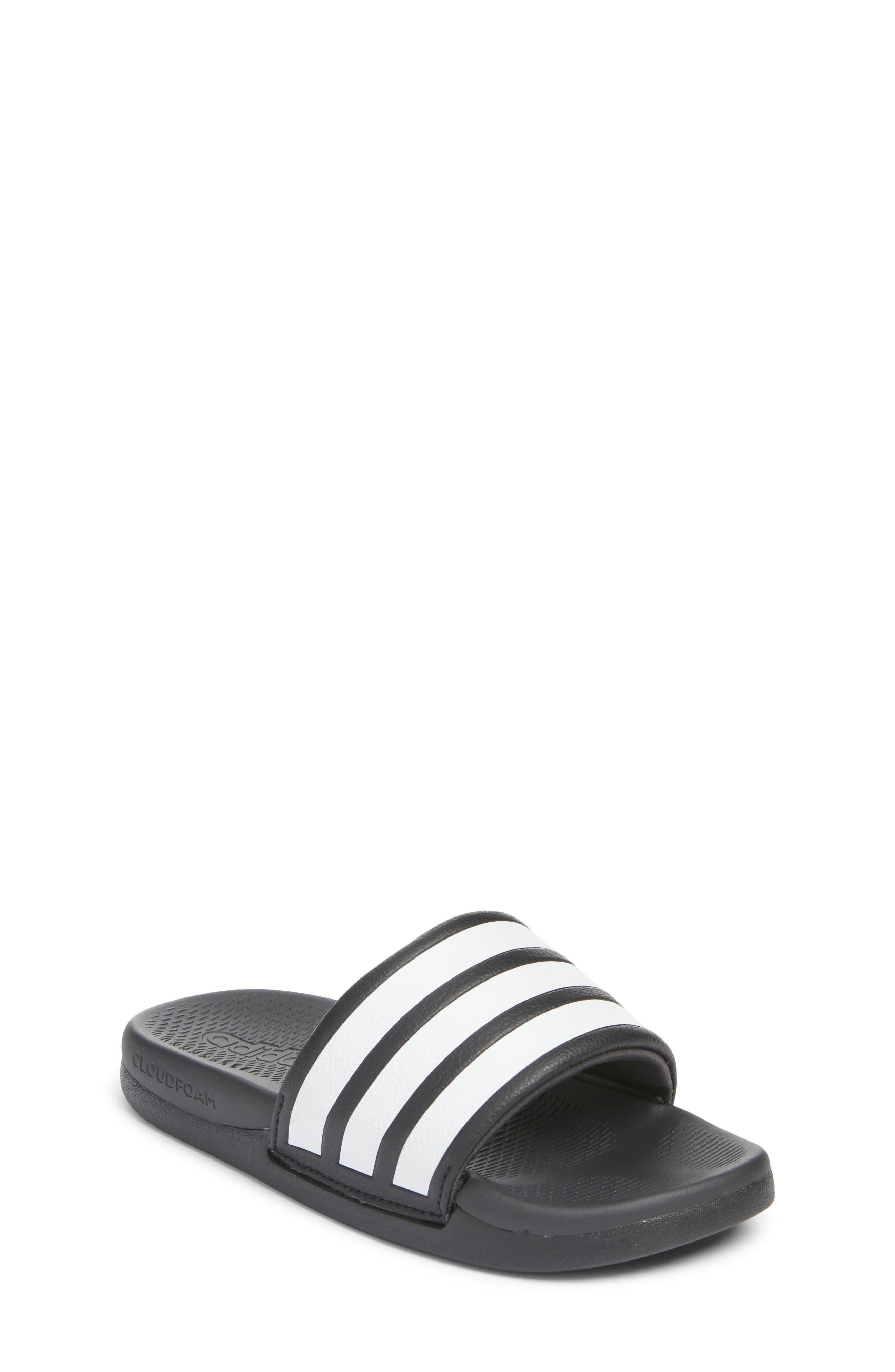 adidas Kids' Adilette Comfort 2.0 Sport Slide, Main, color, Core Black/ White/ Carbon