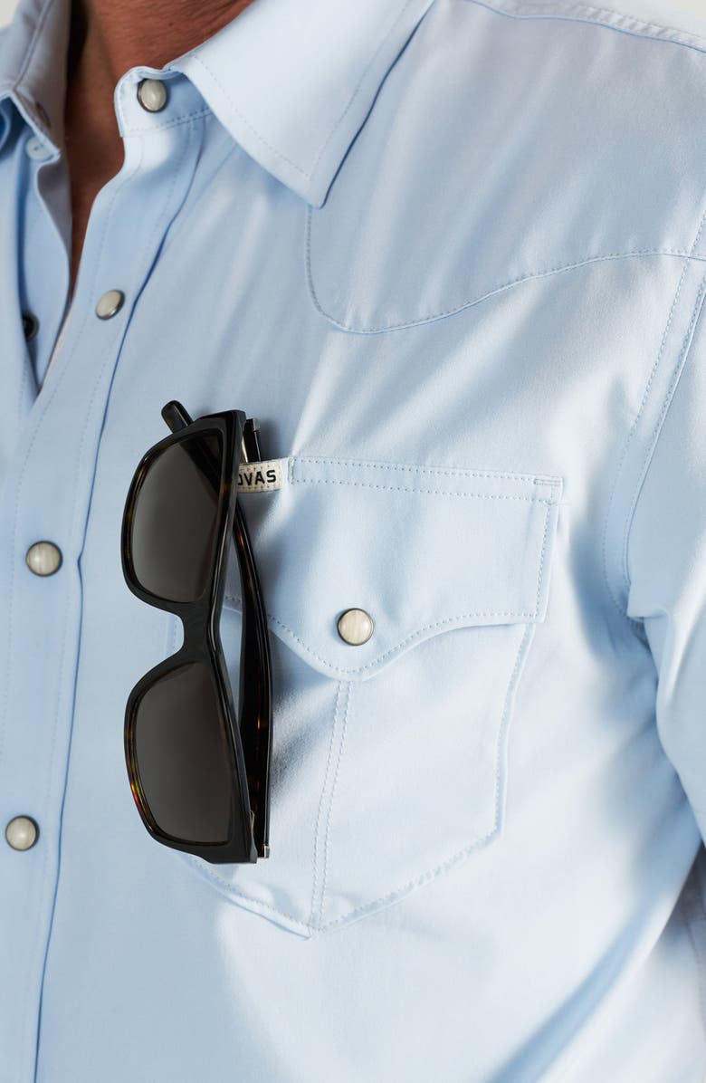 Tecovas Performance Western Short Sleeve Button-Up Shirt, Alternate, color, Sky