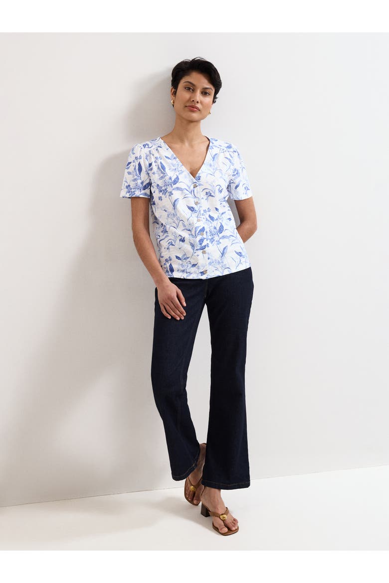 Lorenna V-Neck Short Sleeve Top, Alternate, color, Blue