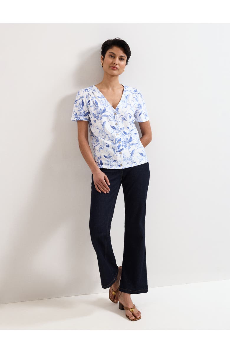 Phase Eight Lorenna V-Neck Short Sleeve Top, Alternate, color, Blue