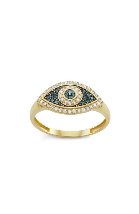 10K Gold Evil Eye Diamond Ring - 0.3ct.