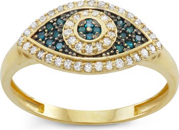 10K Gold Evil Eye Diamond Ring - 0.3ct.