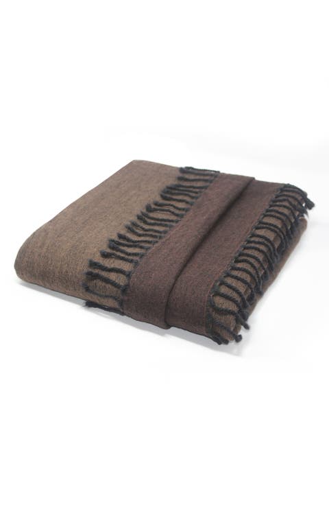 Merino Wool Reversible Throw Blanket