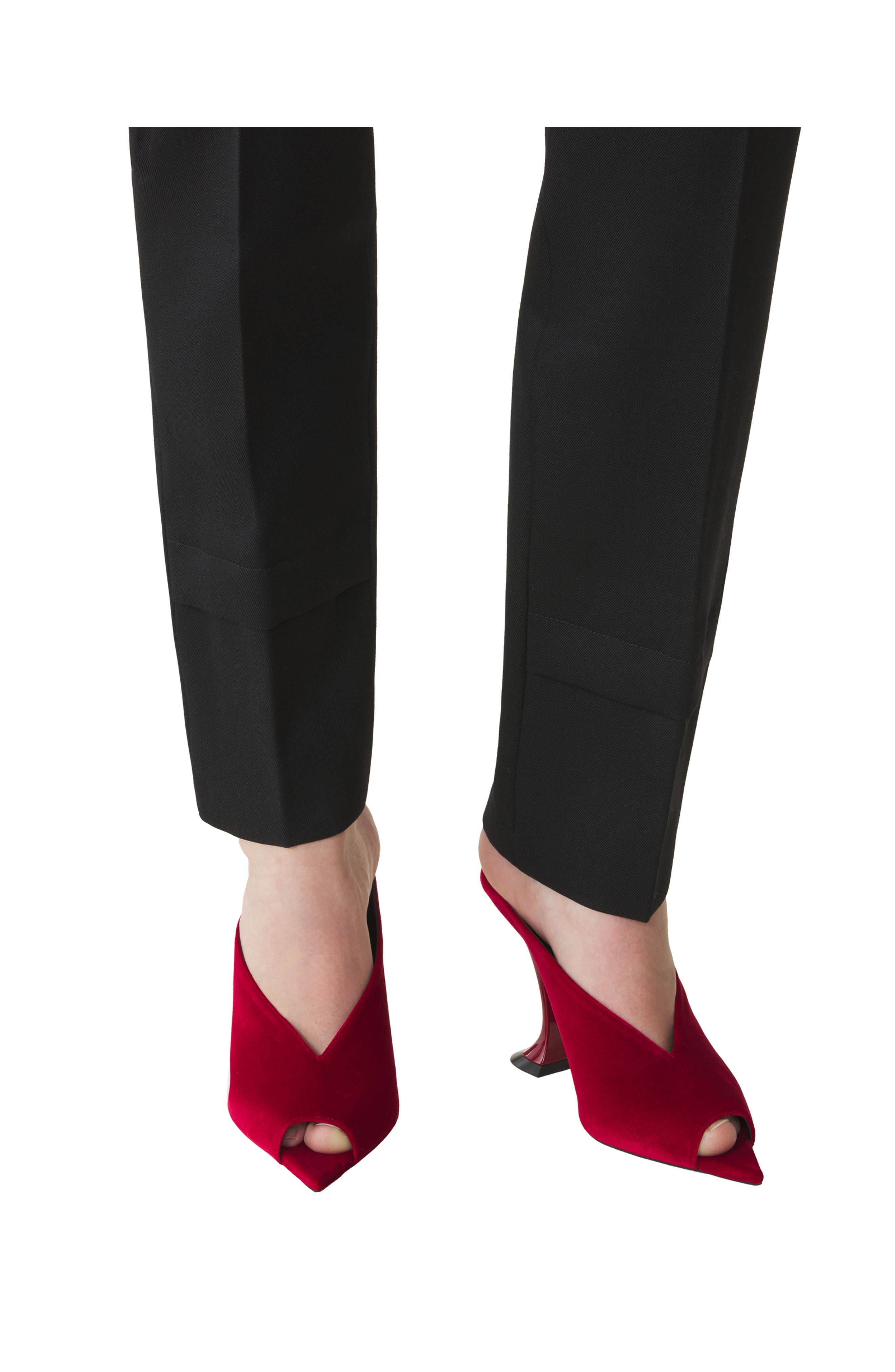 Lanvin Midnight Step Mule In Velvet, Alternate, color, Red