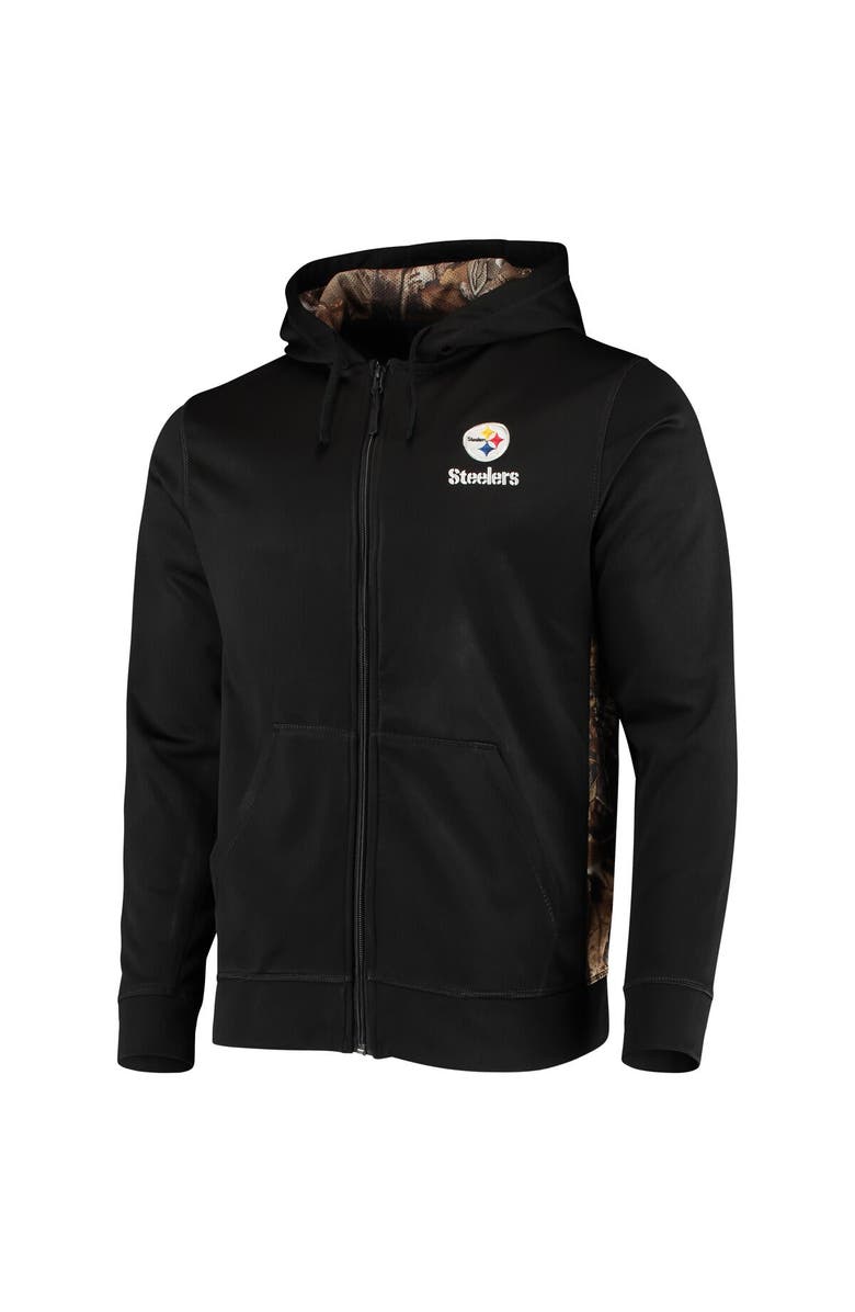 DUNBROOKE Men's Dunbrooke Black/Realtree Camo Pittsburgh Steelers Decoy Tech Fleece Full-Zip Hoodie, Alternate, color, Black