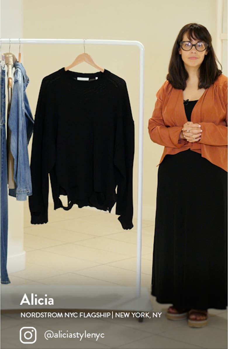 Distressed Oversize Sweater, sales video thumbnail