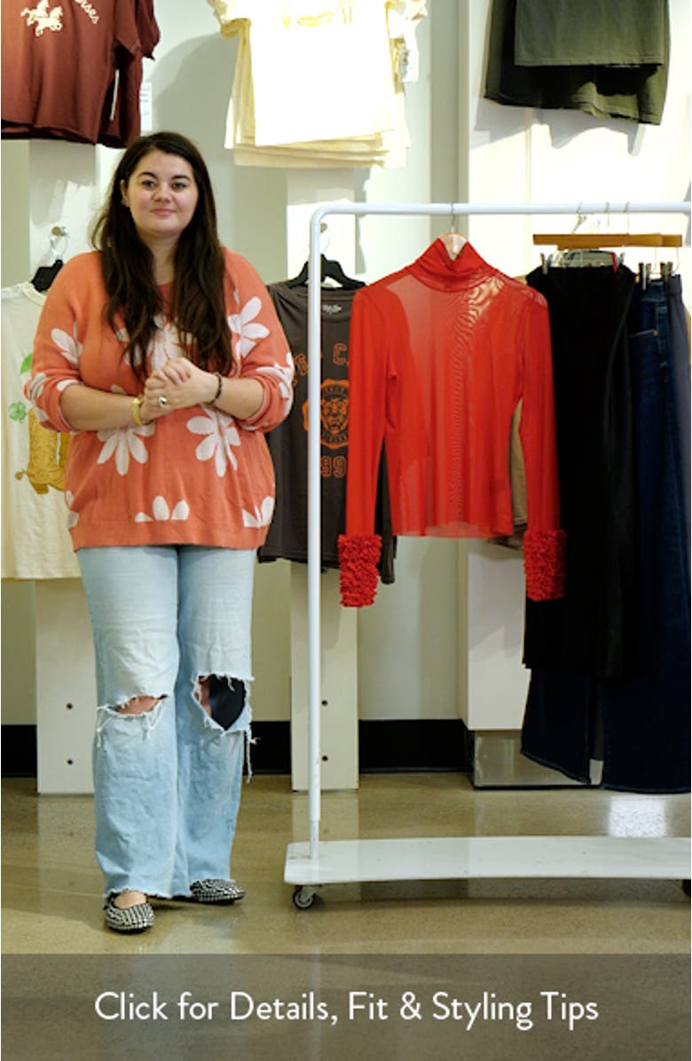 Helena Ruffle Trim Long Sleeve Mesh Shirt, sales video thumbnail