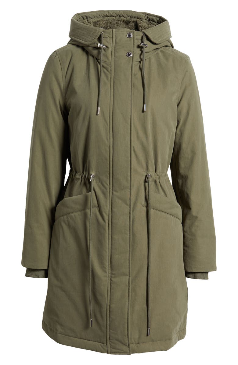 Sam Edelman Faux Shearling Lined Anorak, Alternate, color, Loden