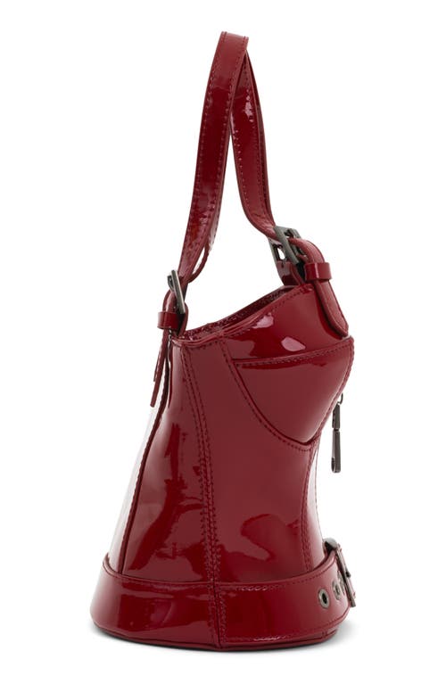 Jeffrey Campbell Bodice Leather Handbag In Cherry Red Patent