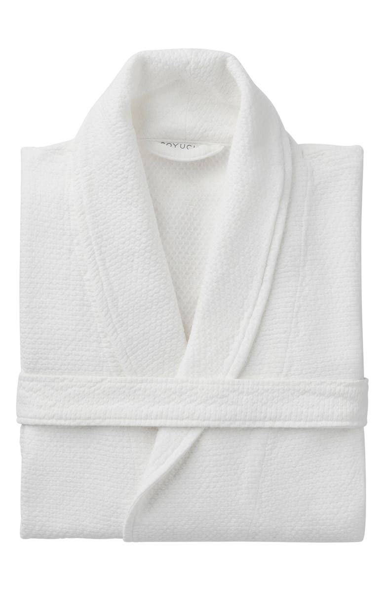 Coyuchi Adriatic Organic Cotton Robe, Alternate, color, Alpine White