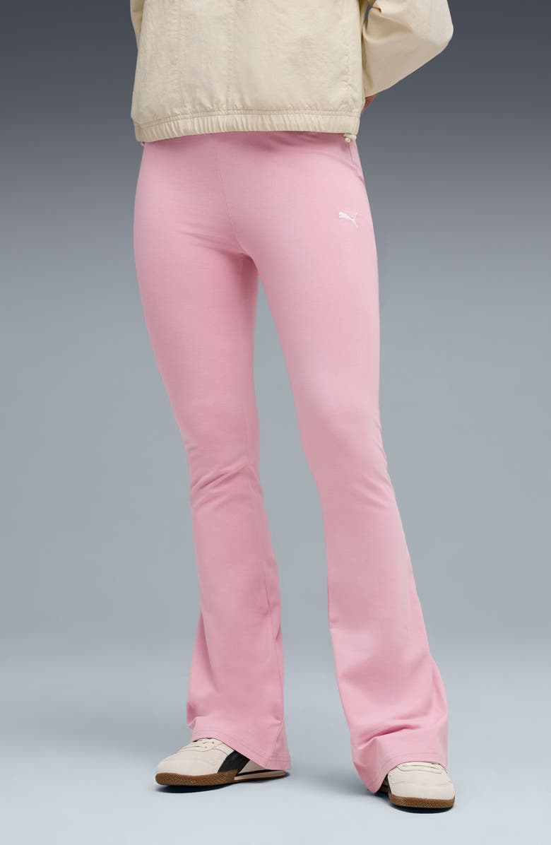 PUMA Essential High Waist Flare Leg Pants, Main, color, Poised Pink