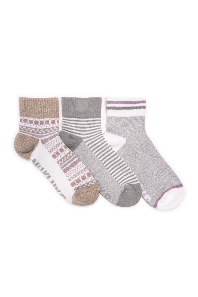 Cotton Compression Quarter Crew Socks 3 Pair Pack, Main, color, Grey/Timberwolf