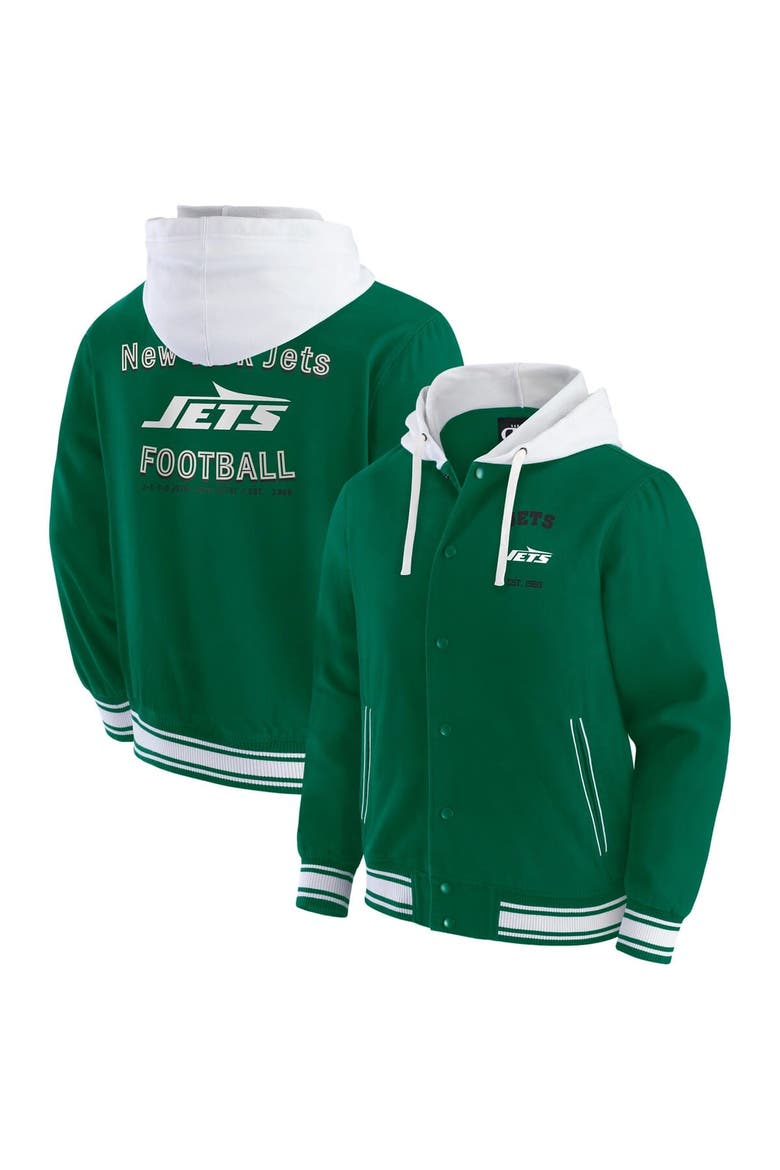 Men's Darius Rucker Collection by Fanatics Green New York Jets Full-Snap Hoodie Jacket, Main, color, Green