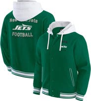Darius Rucker Collection by Fanatics Men's Darius Rucker Collection by Fanatics Green New York Jets Full-Snap Hoodie Jacket