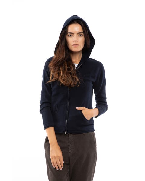 Pure Cashmere Double Zip Hoodie Sweater