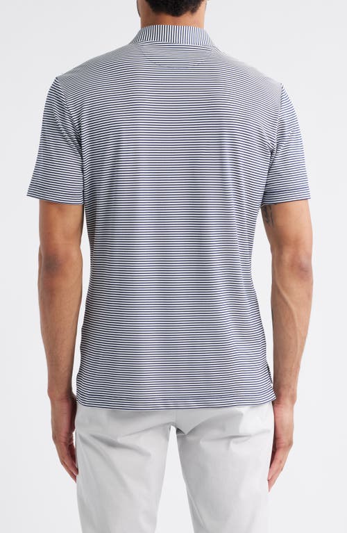 Johnnie-o Dru Stripe Performance Polo In Blue