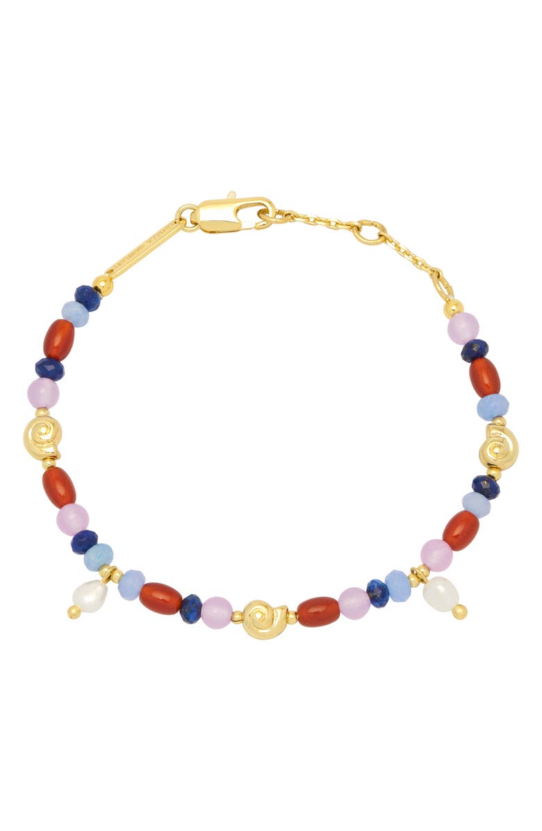 Estella Bartlett Beaded Charm Bracelet, Main, color, Multi