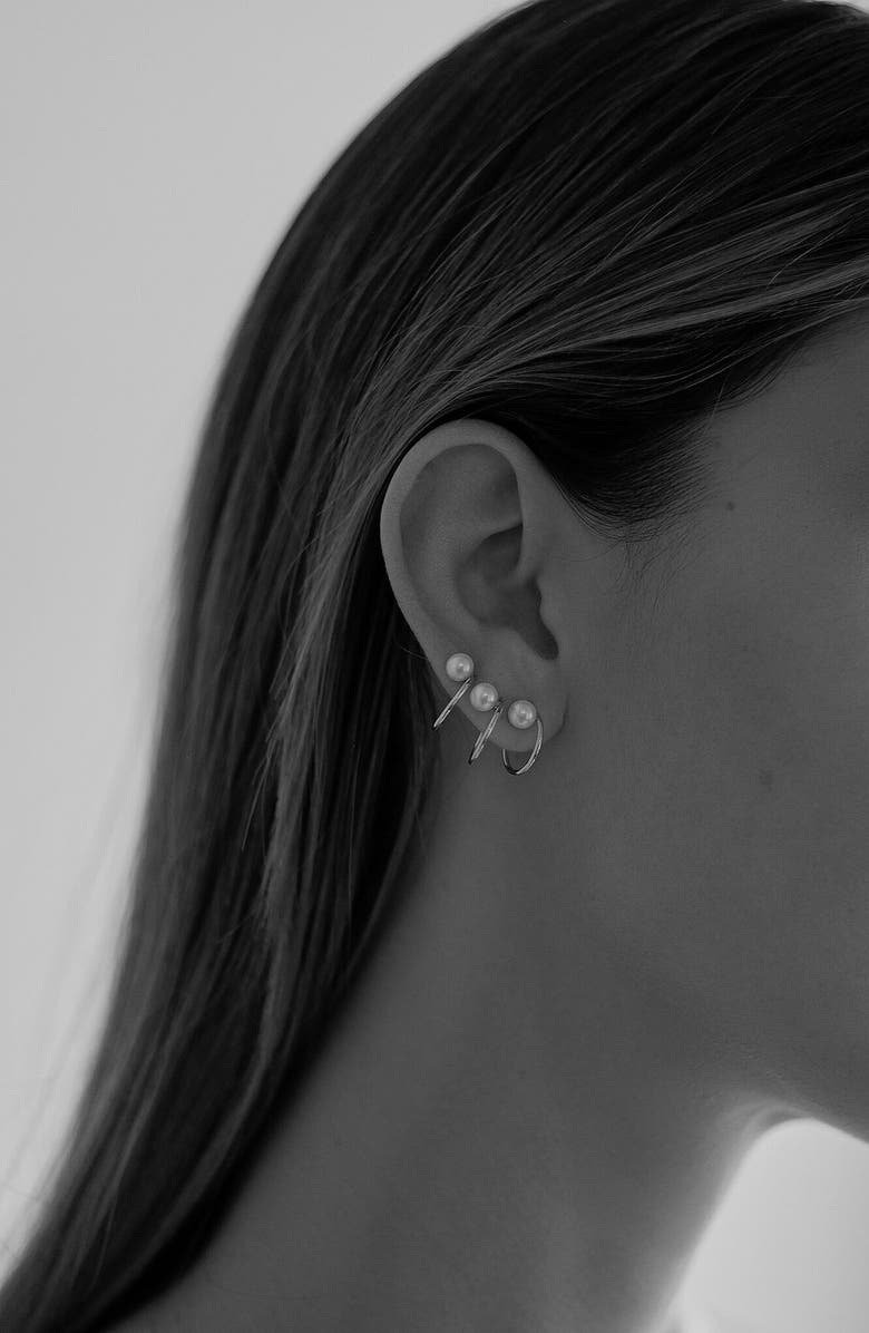 Natasha Schweitzer Mini Lara Freshwater Pearl Hoop Earrings, Alternate, color,