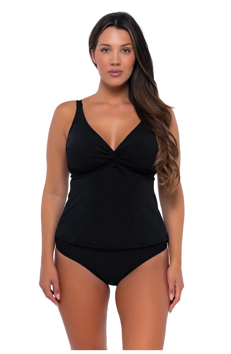 Sunsets Forever Tankini Swimsuit Top - DD Cup, Alternate, color, Black