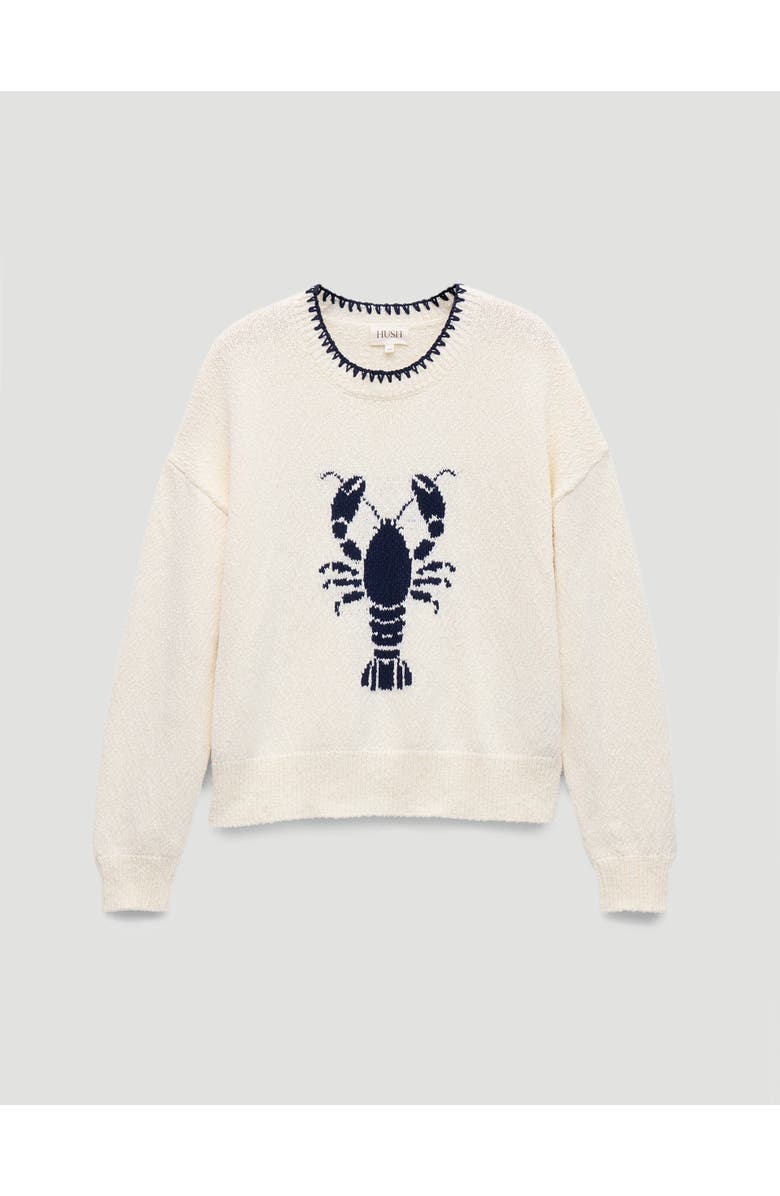 Hush Hallie Crew Neck Lobster Graphic Sweater, Alternate, color, Stone White