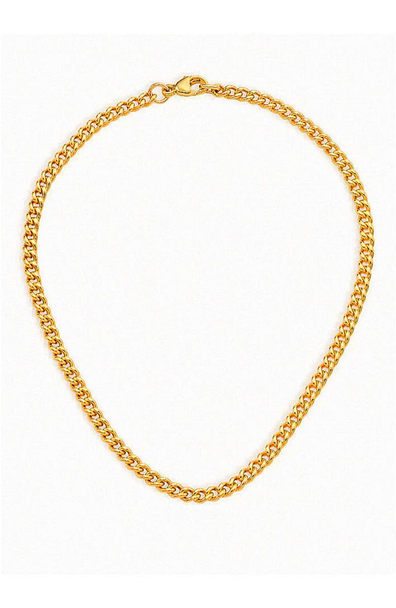 Gwen Beloti Nola Curb Chain Anklet, Main, color, Gold