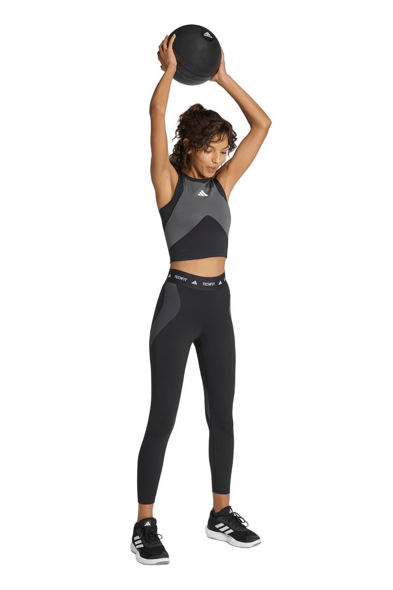 Techfit Colorblocked Performance Tank, Alternate, color, BLACK/ CARBON