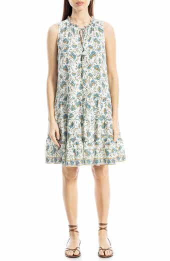 MAX STUDIO Floral Split Neck Tiered Dress