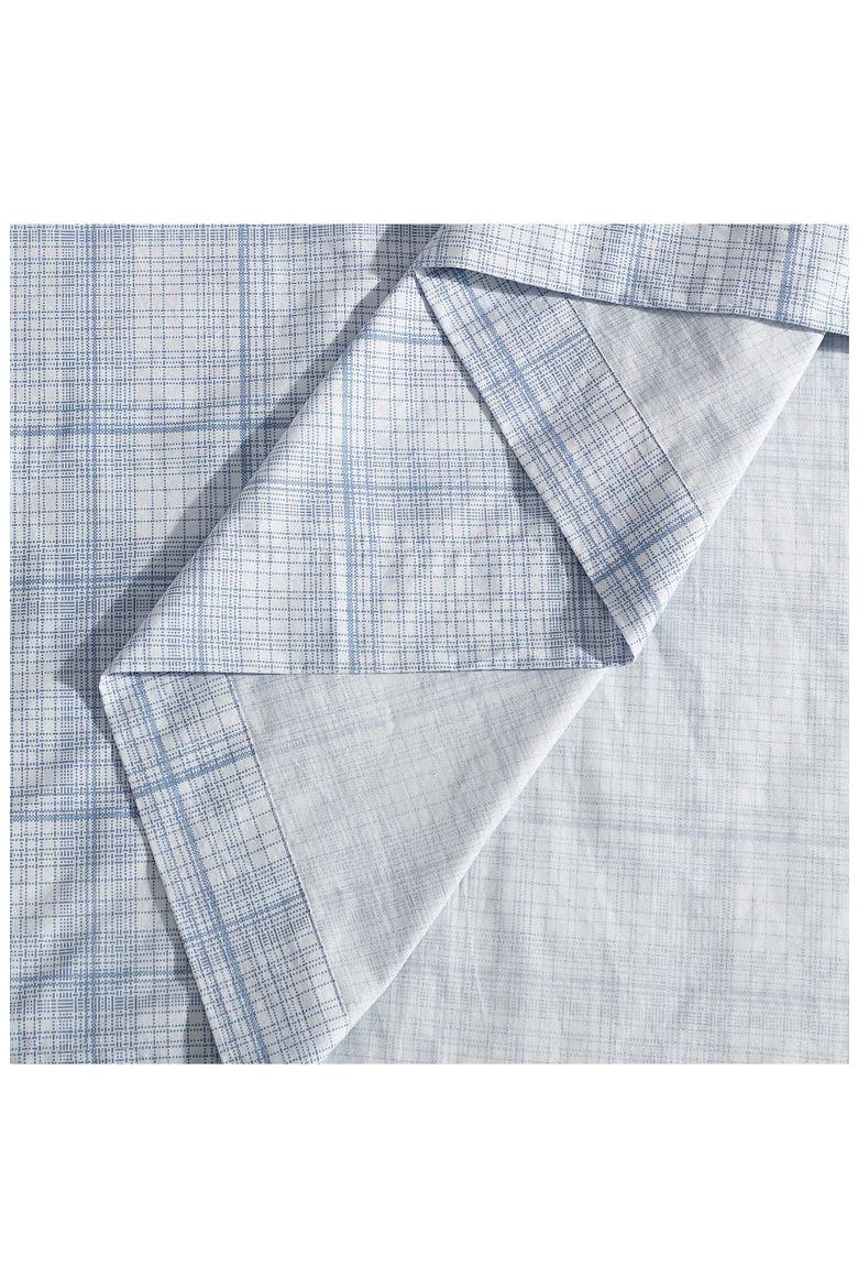 Multi Grid 200 Thread Count Cotton Percale Sheet Set, Alternate, color, LIGHT / MEDIUM BLUE