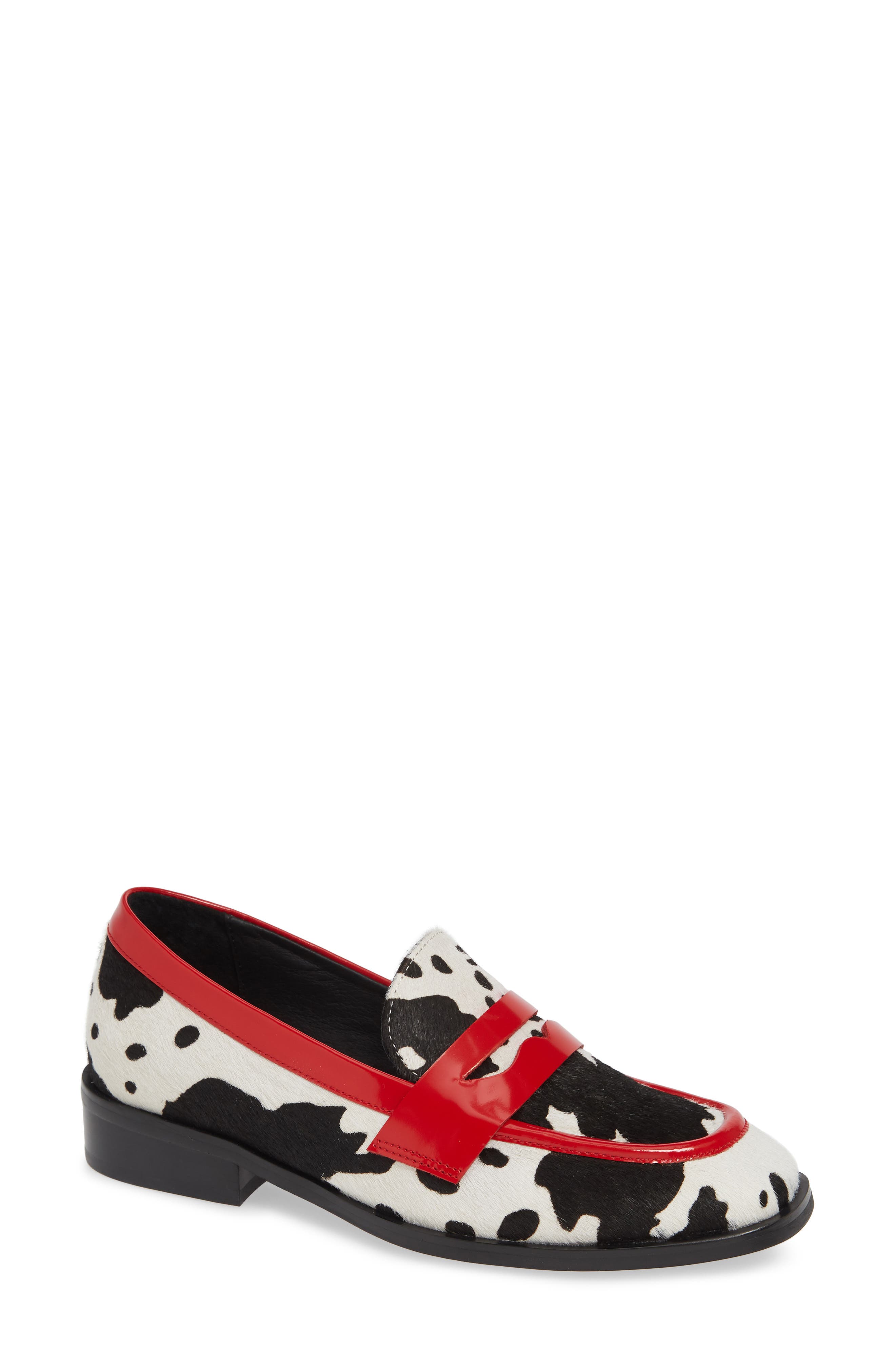 Hornsby Loafer, Main, color, WHITE COW PRINT CALF HAIR