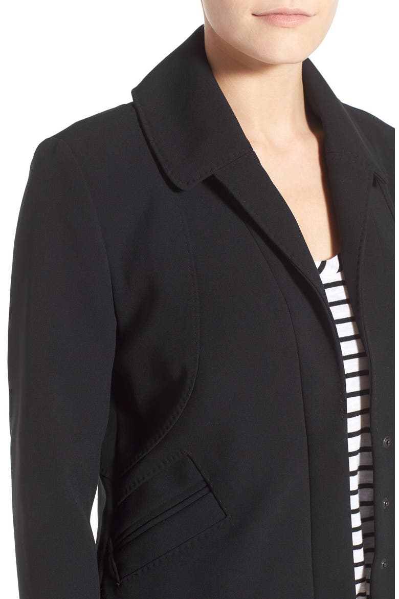 Pickstitch Detail Snap Front Jacket, Alternate, color, BLACK