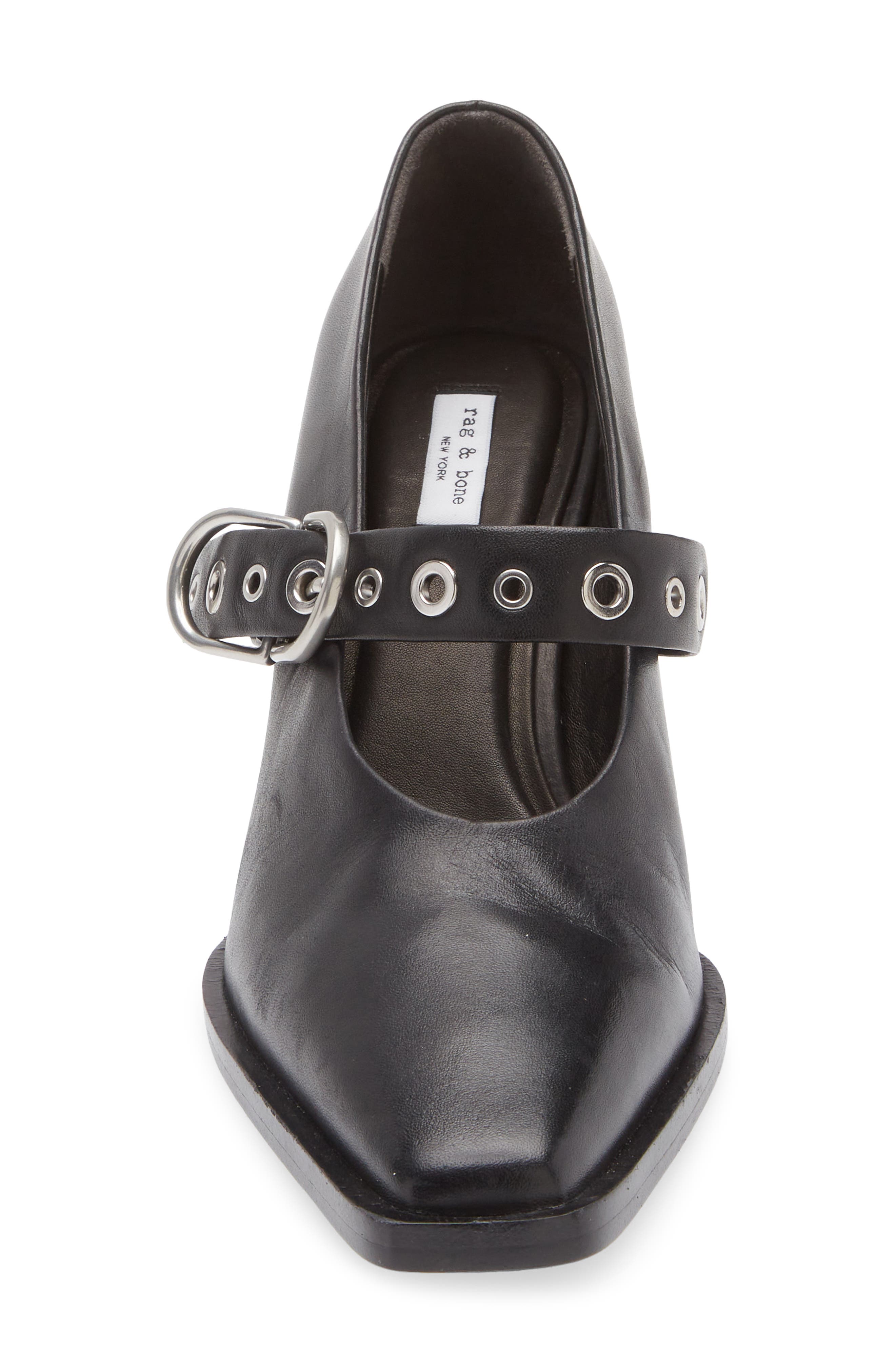 rag & bone Joni Mary Jane Pump, Alternate, color, Black Leather