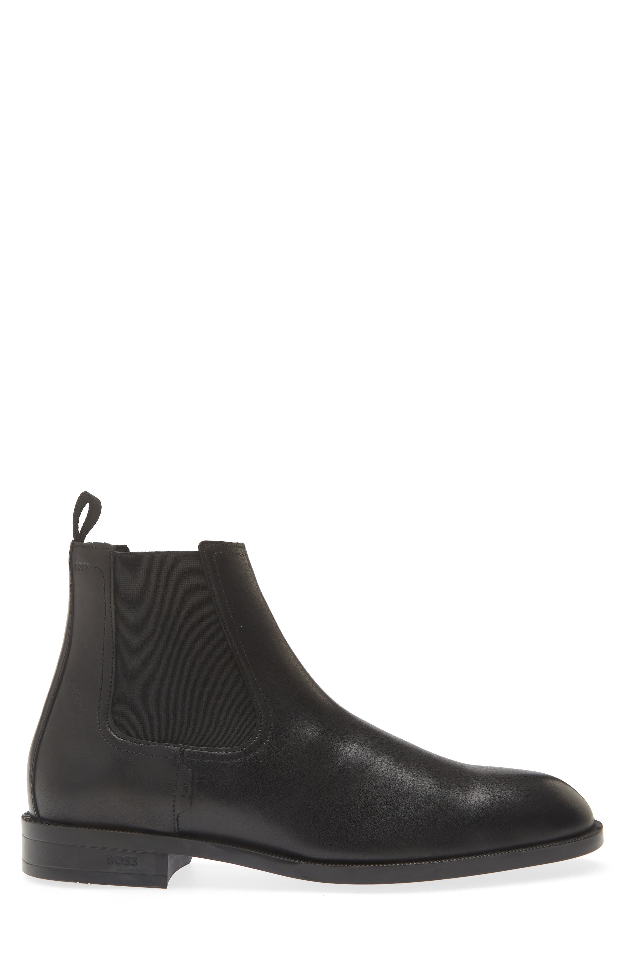 Tayil Leather Chelsea Boot, Alternate, color, BLACK