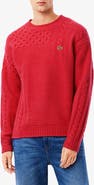 Lacoste Mixed Texture Wool Blend Crewneck Sweater