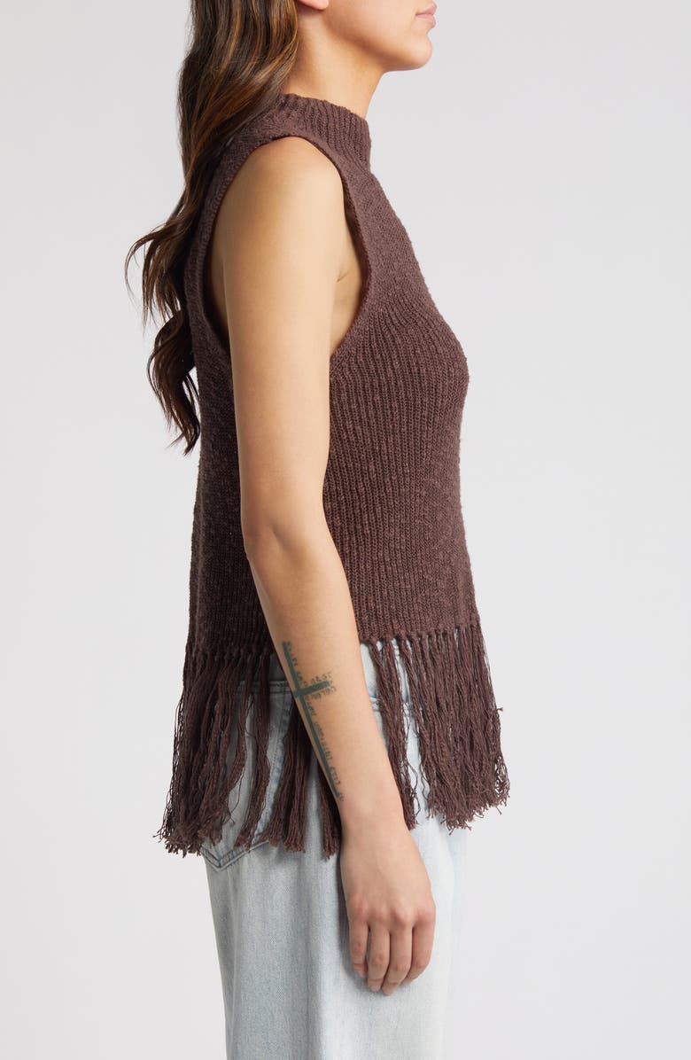 Rails Astrid Fringe Hem Cotton Sweater Tank, Alternate, color, Umber