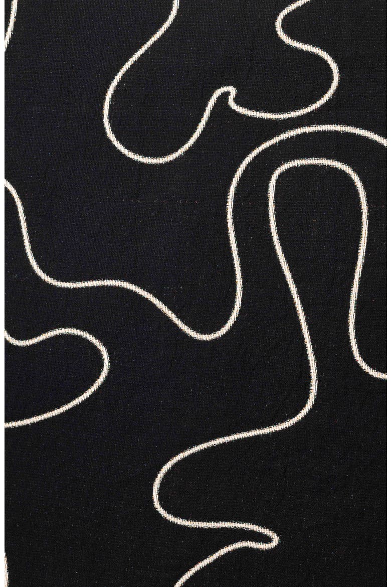 Dancing Shapes Throw Blanket, Alternate, color, BLACK AND WHITE