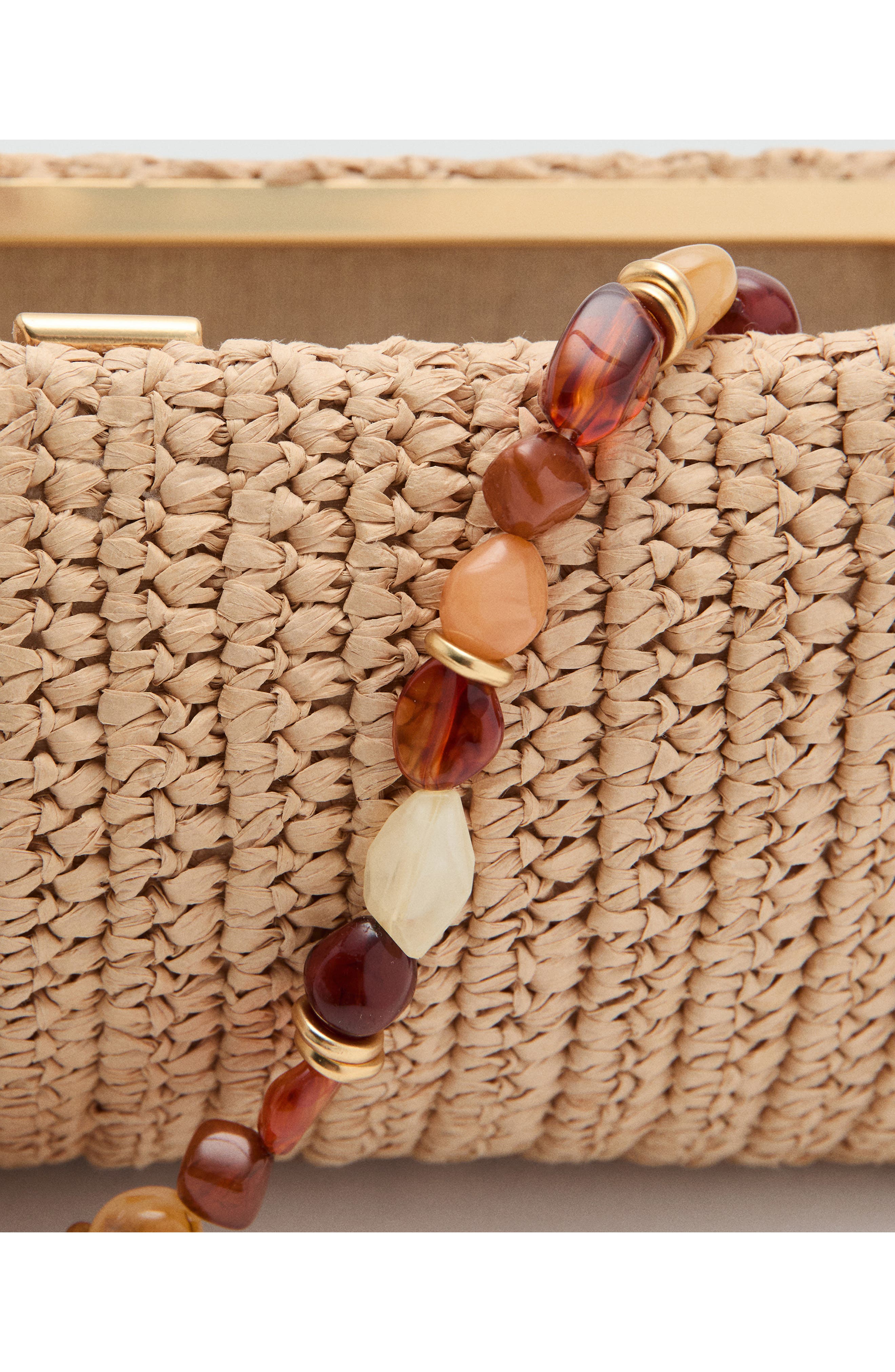 Beaded Natural Fiber Shoulder Bag, Alternate, color, BEIGE