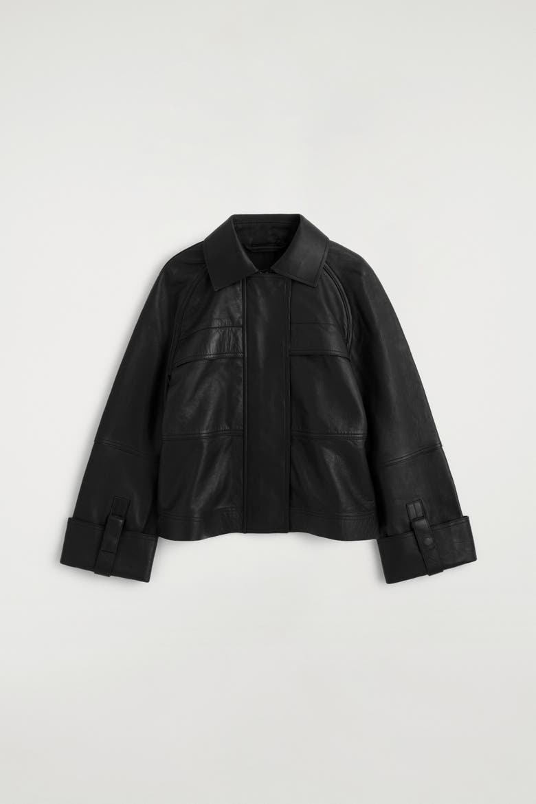 Leather Workwear Jacket, Alternate, color, BLACK