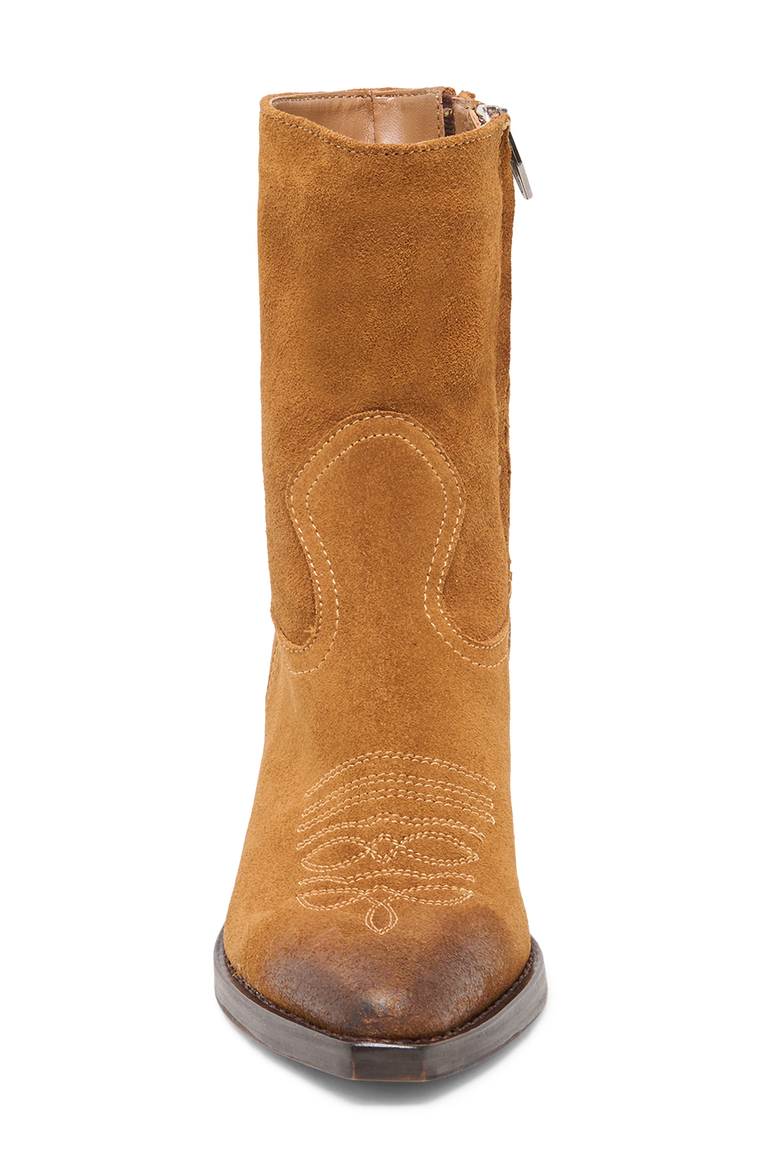 Dolce Vita Klyde Western Boot, Alternate, color, Cognac Suede